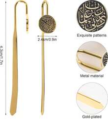 Paquete de 2 Marcapáginas Metálicos Islámicos para Corán con Caja de Regalo, Marcapáginas de Caligrafía Árabe en Negro y Dorado para Ramadán, Regalos de Eid Ramadán para Musulmanes - 1 - Ver 3