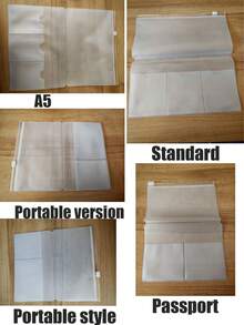 Zippered Travel Notebook Folder | Plastic Card Holder Organizer Pouch For TN Diary/Notebook/Scrapbook/Journal | Standard Size And Passport Size Notebook Accessories Card Holder Pouch - Standard/Pocket/Passport Size, Travel Essential, Card Storage, Compact Organizer, Minimalist Design, Durable Zipper, Pocket Organizer, Passport Holder, Office Supplies - Frosted - View 12