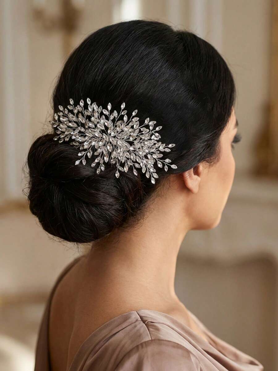 1 chiếc băng đô cài tóc pha lê lấp lánh hình công chúa, phụ kiện đội đầu cô dâu, lược cài tóc sang trọng dành cho nữ, phù hợp cho tiệc tùng, lễ kỷ niệm, lễ hội âm nhạc.