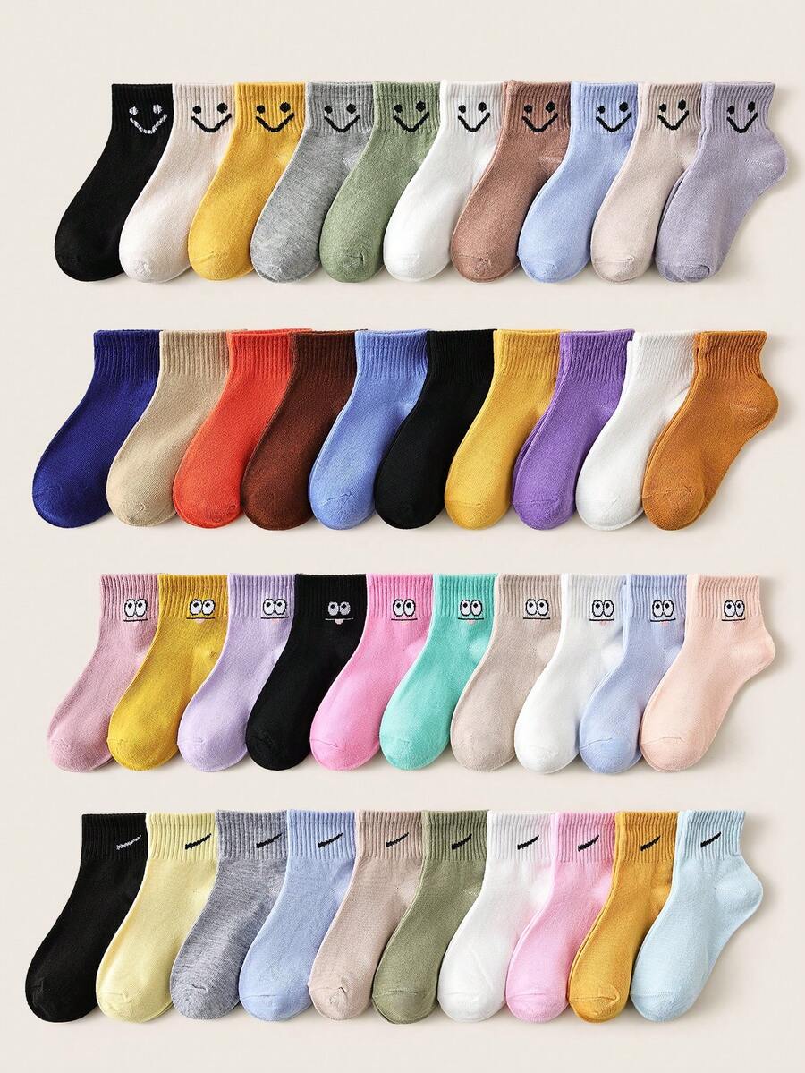 1/5/10/20 Pairs Spring/Summer Kids/Girls/Boys Socks, Cute Funny Eye ...