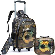 Girls Rolling Backpack With Lunch Box And Pencil Case, Suitable For Elementary School Students, Children's Travel Luggage, Designed For Girls