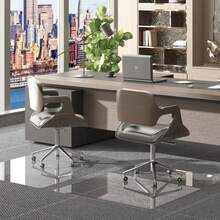 90*115cm Tempered Glass Chair Mat for Carpet, Office/Home, Clear Computer Floor Mat with 4 Anti-Slip Pads - 90*115 cm - Ver 5