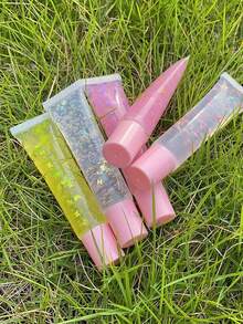 6pcs Lip Gloss Tubes, 5ml Empty Pink Lip Gloss Bottles, Lip Balm Tubes, Cute Squeeze Tubes, Lip Gloss Making Materials, For Lip Gloss Base, Glitter, Pigments - Multicolor - View 9