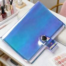 1pc Holographic Print Nail Art Stamping Plate, Nail Art Sticker Box, Steel Plate, Album Print Template, Storage Bag - Multicolor - View 4