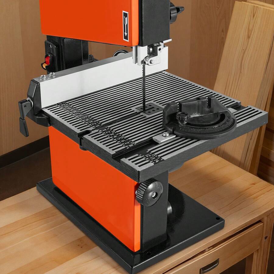 Band Saw, 9-Inch, Woodworking Benchtop Bandsaw With 1/2 HP Motor, 3.5-Inch Max Cutting Height, 11.8 X 11.8 In Cast Aluminum Table, 0-45° Tilting Range, With Miter Gauge, Fence, For Woodworking - Xem 1