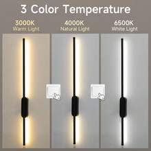 60厘米/80厘米LED壁灯，可调光，防雾，三色温，适用于客厅/卧室/走廊/展厅/阅览室/餐厅/酒吧/咖啡厅/餐厅/服装店/起居室/博物馆 - 長條壁燈 - 查看 2