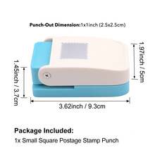 矩形印章打孔器 | 方形打孔器 | 手动打孔器 | 适用于手工制作、剪贴簿、DIY卡片制作、艺术和工艺品 - 彩色 - 查看 16