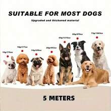 16ft Durable Nylon Automatic Retractable Dog Leash | Extendable Lead For Small To Large Dogs | Blue & White Geometric Design, Easy Walking And Control - Multicolor - View 4