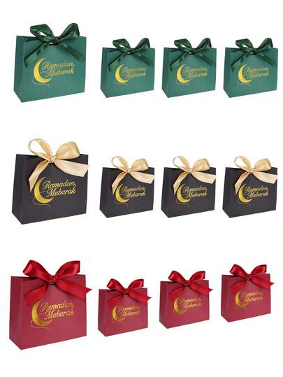 10PCS/1PC/Ramadan Gift Box, Ramadan Ribbon Gift Box Packaging, Can Hold Various Small Items, Eid Al-Adha Packaging Bag, Small Gift Box, Suitable For Festivals, Eid Al-Adha, A Top Choice For Gifting To Friends