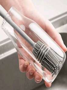 1 pieza Cepillo de silicona para tazas con poder de limpieza de 360 grados para eliminar manchas de té sin esfuerzo, para cocina, baño, hogar, artículos para el hogar - A - Ver 1