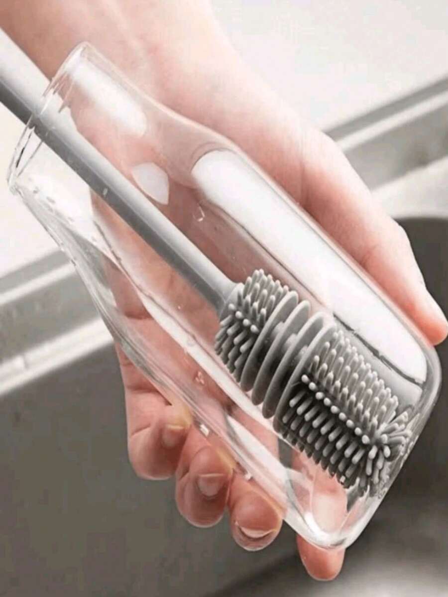 1 pieza Cepillo de silicona para tazas con poder de limpieza de 360 grados para eliminar manchas de té sin esfuerzo, para cocina, baño, hogar, artículos para el hogar - A - Ver 1
