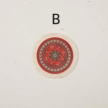 1pc Round Fringed Cup Mat Table Pad Retro Artistic Design For New Year Valentine Ramadan Home Party Supplies - Multicolor - View 15