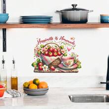 1/4pcs Inspirational Quote Wall Decals Happiness Is Homemade Seasoned With Love Text Pattern Removable Vinyl Art Murals For Kitchen Tile Stove Backsplash DIY Living Room Ornament - Multicolor - View 7