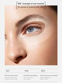 80片装6肽抗皱眼膜贴 140克，提亮肤色，紧致肌肤，保湿滋润，改善细纹，减少眼袋和黑眼圈，增加弹性，深层滋养，适合所有肤质。 - 白色 - 查看 6