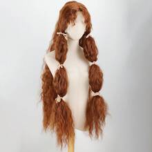 Reddish-Brown Wig, Middle Part T-Part Lace Front Synthetic Wig, 1-Meter Long Hair Wig, Noble Princess Wig, Costume Wig. - Rust Brown - View 9