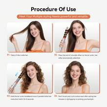 stylefi 5-In-1 Hot Air Hair Styler With Interchangeable Attachments, Curling Iron & Straightening Brush For Home Styling - Silver - View 8