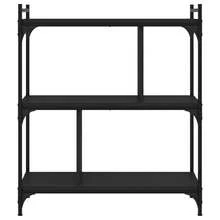 Bibliothèque vidaXL à 3 niveaux, noire, 76 x 32 x 88 cm, en bois massif. - Noir - Voir 4