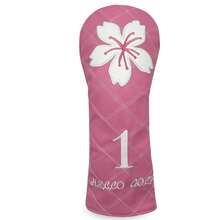 春季限量版粉钻格纹高尔夫球杆套，HELLO GOLF 白色刺绣，樱花刺绣女士个性化球杆套，浪漫高尔夫装备 - 粉色 - 查看 11