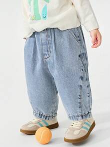 mini bala Baby Boy Denim Jeans, Fade-Resistant, Durable, Soft & Comfortable, Cute Casual, New Spring Long Pants - Denim Light Blue - View 2