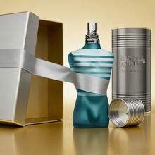 Jean Paul Gaultier Le Male Striped Perfume - Perfect Valentine's Gift For Him | Iconic Silhouette & Rich Fragrance - Blue - View 4