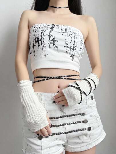 3/4-częściowy naszyjnik/łańcuszek na talię/bransoletka z motywem subkultury Y2K, mroczny, estetyczny, słodki, dziewczęcy, dekoracyjny rękaw na ramię/skórzana bransoletka, półpalczaste rękawiczki, gotycka gwiazda/naszyjnik z dzwoneczkiem/ozdoba na nadgarstek/łańcuszek na brzuch/łańcuszek na talię, seksowny komplet bielizny, naszyjnik walentynkowy, naszyjnik z gwiazdą dla kobiet, naszyjnik Y2K, naszyjnik z dzwoneczkiem, prezent na walentynki, intymne akcesoria