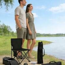 1个便携式户外折叠凳：钢架结构，适合成人使用，非常适合露营、野餐和钓鱼。 - 彩色 - 查看 4