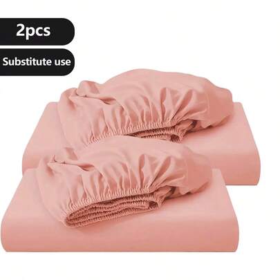 2 Stück einfarbige gebürstete Spannbettlaken, weich & atmungsaktiv, geeignet für Schlafzimmer, Gästezimmer, maschinenwaschbar, strapazierfähig, knitterfrei, Tiefer Bund passt auf alle Matratzengrößen Twin/Full/Queen/King, 11 elegante Farben, leicht zu reinigende Spannbettlaken, ideal für Zuhause und Hotel, tolles Weihnachtsgeschenk