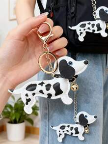 迷你腊肠犬PU皮钥匙扣/包饰，多种颜色可选。 - 彩色 - 查看 2