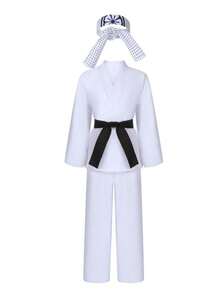 Longwei Kinder Taekwondo Kleidung Cosplay Kostüm Cobra Karate Outfit Taekwondo Trainingsanzug - Weißer Taekwondo-Anzug - Übersicht 7