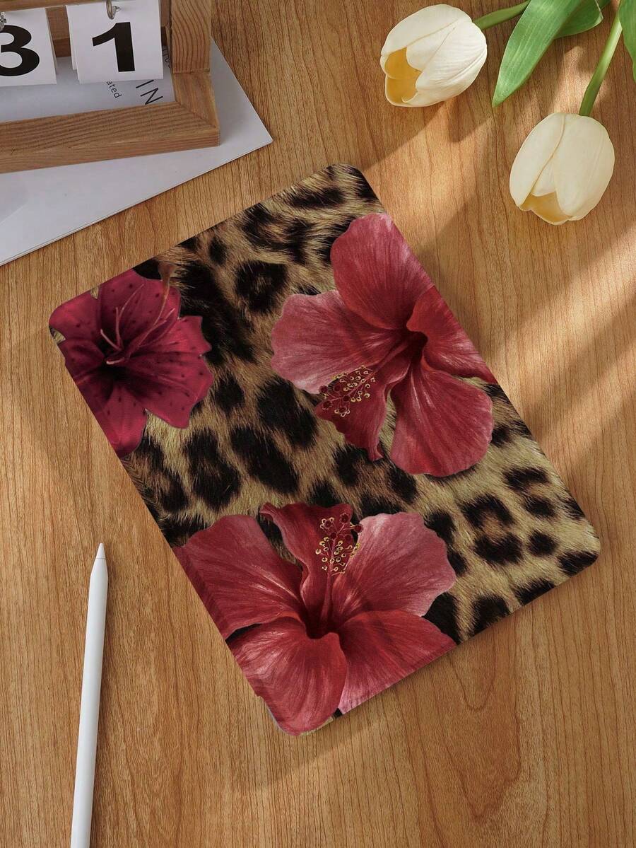 Leopard Print Tablet Protective Case, Compatible With IPad 9.7/10.2/10.5/10.9/12.9/Pro 11 (10th Gen), Galaxy Tab S6 Lite 10.4 Inch, Kindle Paperwhite 2024 (12th Gen), 2022 Kindle (11th Gen). Soft And Shock-Resistant, With Smart Stand/Auto Wake/Sleep Function. Leopard Print Protective Case. - Nhiều màu-2 - Xem 1