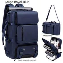 Mochila de viaje para mujer, mochila personal de gran capacidad, mochila aprobada por aerolíneas con compartimento para zapatos, mochila para portátil de 17 pulgadas, bolsa de trabajo, gimnasio y fin de semana, convertible a mochila y bolso de hombro - azul real - Ver 1