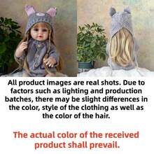 22英寸（约55厘米）逼真重生娃娃，全身乙烯基材质，时尚灰色连帽衫，沐浴玩耍伴侣，生日礼物（包含奶瓶、安抚奶嘴、尿布、出生证明） - 灰色 - 查看 14