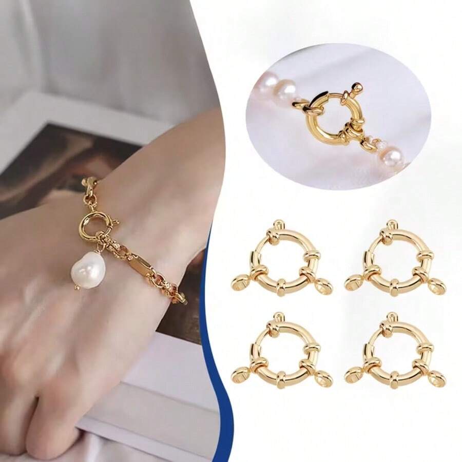 2Pcs Spring O-Ring Clasps | Closed-Loop Bracelet Necklace Connectors, Jewelry Making Supplies For Bracelet Jewelry