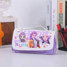 1 pieza Estuche para lápices del Fandom de The Witcher, bolsa de almacenamiento de gran capacidad para artículos de papelería, estuche para lápices de dibujos animados y anime - Multicolor - Ver 14