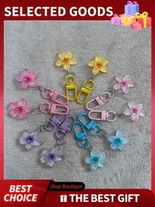 Cute Flower Keychain, Transparent Colorful Daisy Keychain, Women's Accessory, Earphone Case Colorful Transparent Resin Floral Cute Keychain Accessory, Car Key Chain Pendant Flower Wallet Hanging Decoration Bag Charm (Suijiyans), Suitable For Handbag - Multicolor - View 5