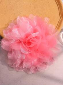 Ghim cài áo hình hoa lớn, thanh lịch, kiểu dáng retro, màu trơn, làm từ vải chiffon, kích thước 23cm, thích hợp để trang trí váy dạ hội, vest, váy cưới hoặc bikini. - Nhiều màu - Xem 17