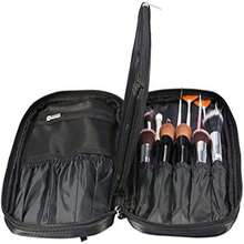 Bolsa para Brochas de Maquillaje, Organizador de Artículos de Tocador, Estuche de Almacenamiento de Cosméticos para Viajes, 2 Colores, Bolso Portátil con Cremallera (Negro) - como en la foto - Ver 5