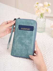 Best Seller Slim Passport Wallet Multi-Slot ID Card Boarding Pass Holder,RFID Blocking Passport Holder Multi-Card Slots Slim Travel Document Organizer For Women/Men - Multicolor - View 9