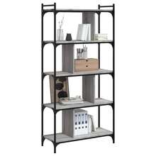 vidaXL Bibliothèque 5 ebenex sonoma gris 76x32x158 cm - Gris - Voir 3