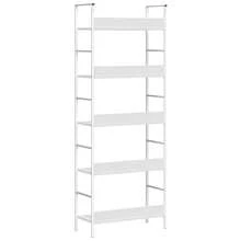Bibliothèque vidaXL à 5 niveaux, noire, 60 x 27,6 x 158,5 cm, en bois massif. - Blanc - Voir 6