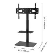 TV Stand Mount, Swivel Tall TV Stand For 32 To 65 Inch TVs, Height Adjustable Portable Floor TV Stand With Tempered Glass Base For Bedroom, Living Room - 黑色 - 查看 10