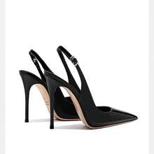 Sandales à talons hauts enrobé noir pour femmes, nouveau modèle au look affirmé et talons hauts sexy - Noir 10 cm - Voir 2