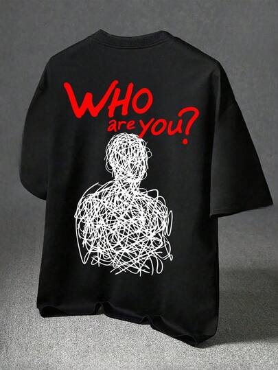 เสื้อยืดคอกลมแขนสั้นพิมพ์ลายลำลองสำหรับผู้ชายไซส์ใหญ่, ฤดูร้อน