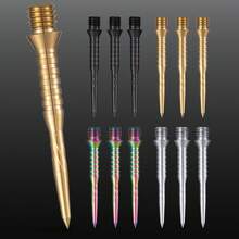 HUANQU 3 Stück/Set 2BA Titanlegierung Dartspitzen, 4 Farben erhältlich (Schwarz, Silber, Gold, Bunt), & Design, kompatibel mit allen Dartmarken, geeignet für Anfänger und Experten, präziser Flug, für alle Könnerstufen geeignet, Dart Zubehör, Dart Spitzen Austausch Werkzeug, perfekte Geschenkwahl zu Weihnachten, Ostern, Valentinstag - Verschiedenfarbig - Übersicht 5