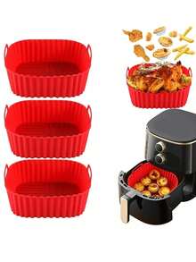 1/2pcs Air Fryer Silicone Baking Mat, Heat Resistant Silicone Steamer Tray, Baking Pad For Cakes - Multicolor - View 9