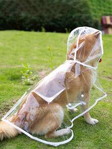 1件装狗狗雨衣，小型犬防水户外服装，适合贵宾犬、泰迪犬等小型犬，雨天使用，透明宠物雨衣，防风 - 彩色 - 查看 3