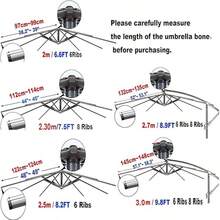 Toldo De Repuesto Para Sombrilla De Patio 8 Varillas, 2.7m, Cubierta De Repuesto Para Sombrilla De Jardín,Para Exteriores, Fiesta Y Playa - Blanco - Ver 6
