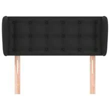vidaXL Tête de lit avec oreilles Noir 83x23x78/88 cm - Noir - Voir 3