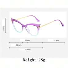 1pc Women's Fashion Minimalist Glasses, Stylish And Slimming - Purple - View 5
