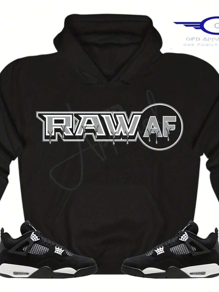 Raw AF Hoodie To Match R 4 White Thunder,  4 White Thunder Hoodie, R 4 White Thunder Sneaker Hoodie - Style 25 - View 1